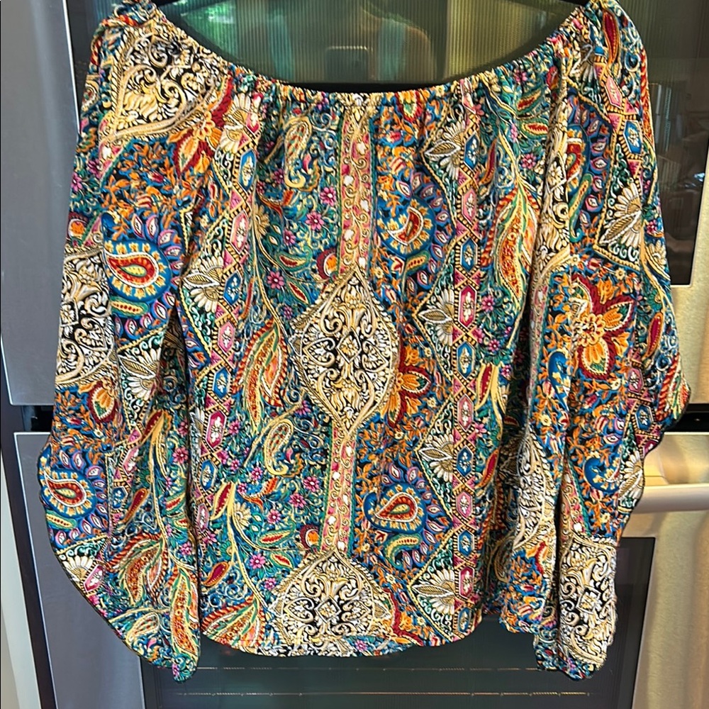 Bohemian Multicolor Off-Shoulder Top